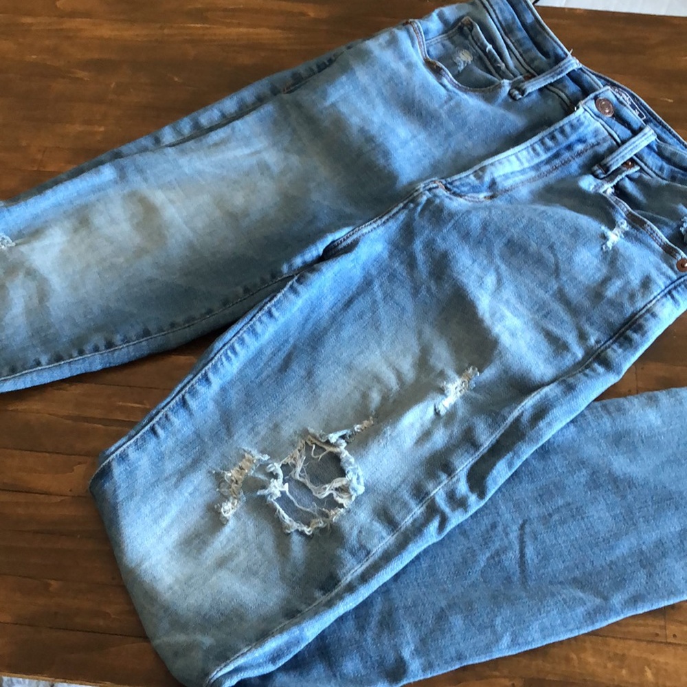 Abercrombie & Fitch Curve Love The Skinny High Rise Jeans Raw Hem Size 26 - Picture 2 of 15